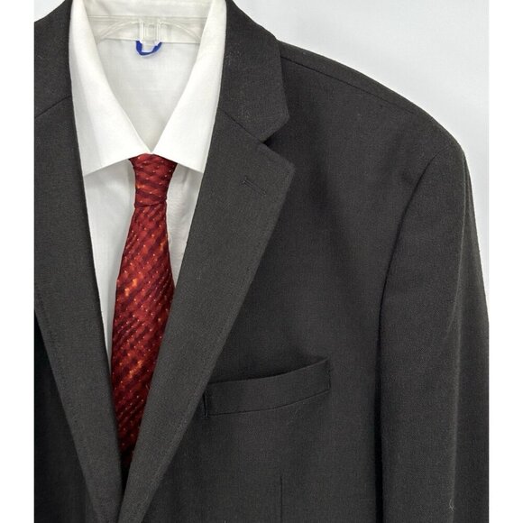 JOSEPH ABBOUD jacket blazer sport coat stretch wool elbow patches brown XLT - Picture 1 of 10
